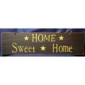 Rustic Hanging Home Sweet‎ Home Sign -SOME WEAR, SEE PHOTOS AS IS
